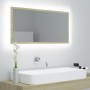 Sonoma Oak Color Acrylic LED Bathroom Mirror 90x8.5x37 cm by vidaXL, bathroom vanities - Ref: Foro24-804935, Price: 46,38 €, ...