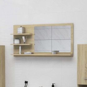 Sonoma oak plywood bathroom mirror 90x10.5x45 cm by vidaXL, bathroom vanities - Ref: Foro24-805018, Price: 37,66 €, Discount: %