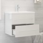 Mueble de lavabo madera ingeniería blanco brillo 60x38,5x48 cm de vidaXL, Muebles de baño - Ref: Foro24-804698, Precio: 76,87...