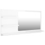 Bathroom mirror in glossy white plywood 90x10.5x45 cm by vidaXL, bathroom vanities - Ref: Foro24-805021, Price: 34,99 €, Disc...