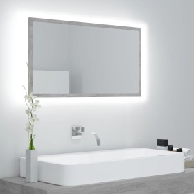 Concrete gray acrylic bathroom mirror 80x8.5x37 cm by vidaXL, bathroom vanities - Ref: Foro24-804928, Price: 36,78 €, Discoun...