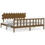 Honey brown solid wood bed frame and headboard 200x200 cm by vidaXL, Beds and slatted bases - Ref: Foro24-3193489, Price: 169...