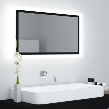 Black acrylic LED bathroom mirror 80x8.5x37 cm by vidaXL, bathroom vanities - Ref: Foro24-804925, Price: 45,31 €, Discount: %