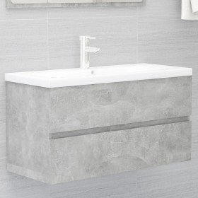 Armario para lavabo contrachapada gris hormigón 90x38,5x45 cm de vidaXL, Muebles de baño - Ref: Foro24-804759, Precio: 49,99 ...