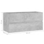 Armario para lavabo contrachapada gris hormigón 90x38,5x45 cm de vidaXL, Muebles de baño - Ref: Foro24-804759, Precio: 49,96 ...