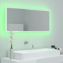 Espejo de baño LED acrílico blanco brillo 100x8,5x37 cm de vidaXL, Tocadores de baño - Ref: Foro24-804945, Precio: 59,29 €, D...