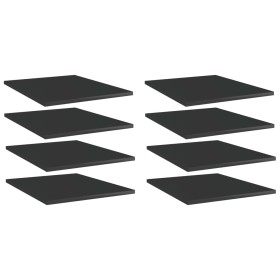 Shelf shelf 8 units glossy black plywood 40x50x1.5cm by vidaXL, Shelves - Ref: Foro24-805199, Price: 39,30 €, Discount: %