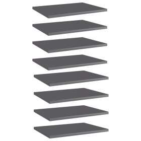 Shelf shelf 8 units glossy gray plywood 40x30x1.5 cm by vidaXL, Shelves - Ref: Foro24-805169, Price: 30,77 €, Discount: %