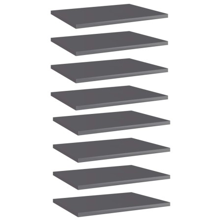 Shelf shelf 8 units glossy gray plywood 40x30x1.5 cm by vidaXL, Shelves - Ref: Foro24-805169, Price: 30,77 €, Discount: %