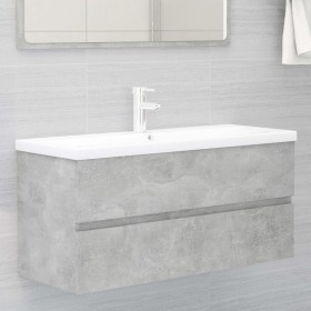 Armario para lavabo contrachapada gris hormigón 100x38,5x45 cm de vidaXL, Muebles de baño - Ref: Foro24-804768, Precio: 54,99...