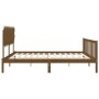 Honey brown solid wood bed frame and headboard 200x200 cm by vidaXL, Beds and slatted bases - Ref: Foro24-3193489, Price: 169...