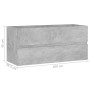 Armario para lavabo contrachapada gris hormigón 100x38,5x45 cm de vidaXL, Muebles de baño - Ref: Foro24-804768, Precio: 55,31...