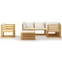 Garden furniture 8 pcs cream cushions solid acacia wood by vidaXL, Garden sets - Ref: Foro24-3057645, Price: 717,87 €, Discou...