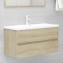 Armario lavabo madera contrachapada roble Sonoma 90x38,5x45 cm de vidaXL, Muebles de baño - Ref: Foro24-804758, Precio: 50,57...