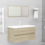 Armario lavabo madera contrachapada roble Sonoma 90x38,5x45 cm de vidaXL, Muebles de baño - Ref: Foro24-804758, Precio: 50,57...