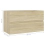 Plywood oak Sonoma 80x38.5x45cm sink cabinet by vidaXL, Bathroom furniture - Ref: Foro24-804749, Price: 62,12 €, Discount: %