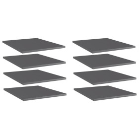 Shelf shelving unit 8 pcs plywood glossy gray 40x50x1.5 cm by vidaXL, Shelves - Ref: Foro24-805201, Price: 34,88 €, Discount: %