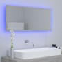 Espejo de baño LED acrílico gris hormigón 100x8,5x37 cm de vidaXL, Tocadores de baño - Ref: Foro24-804944, Precio: 49,79 €, D...