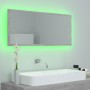 Espejo de baño LED acrílico gris hormigón 100x8,5x37 cm de vidaXL, Tocadores de baño - Ref: Foro24-804944, Precio: 49,79 €, D...