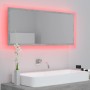 Espejo de baño LED acrílico gris hormigón 100x8,5x37 cm de vidaXL, Tocadores de baño - Ref: Foro24-804944, Precio: 49,79 €, D...