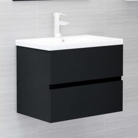 Armario para lavabo madera contrachapada negro 60x38,5x45 cm de vidaXL, Muebles de baño - Ref: Foro24-804738, Precio: 51,52 €...