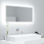 Espejo de baño LED crílico blanco brillo 90x8,5x37 cm de vidaXL, Tocadores de baño - Ref: Foro24-804937, Precio: 48,79 €, Des...