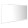 Espejo de baño LED crílico blanco brillo 90x8,5x37 cm de vidaXL, Tocadores de baño - Ref: Foro24-804937, Precio: 48,81 €, Des...