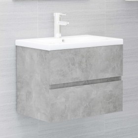 Armario de lavabo contrachapada gris hormigón 60x38,5x45 cm de vidaXL, Muebles de baño - Ref: Foro24-804741, Precio: 46,43 €,...