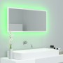 Espejo de baño LED crílico blanco brillo 90x8,5x37 cm de vidaXL, Tocadores de baño - Ref: Foro24-804937, Precio: 48,81 €, Des...