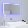 Espejo de baño LED crílico blanco brillo 90x8,5x37 cm de vidaXL, Tocadores de baño - Ref: Foro24-804937, Precio: 48,81 €, Des...