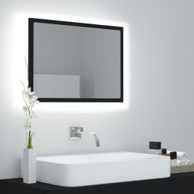 Espejo de baño acrílico negro brillo 60x8,5x37 cm de vidaXL, Tocadores de baño - Ref: Foro24-804917, Precio: 53,46 €, Descuen...