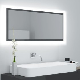 Glossy gray acrylic LED bathroom mirror 100x8.5x37 cm by vidaXL, bathroom vanities - Ref: Foro24-804947, Price: 54,60 €, Disc...