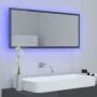 Espejo de baño LED acrílico gris brillo 100x8,5x37 cm de vidaXL, Tocadores de baño - Ref: Foro24-804947, Precio: 53,99 €, Des...