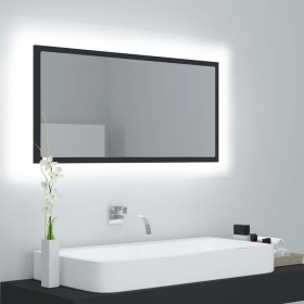 Badezimmerspiegel LED Acryl glänzend grau 90x8,5x37 cm von vidaXL, Badezimmerwaschtische - Ref: Foro24-804934, Preis: 37,52 €...