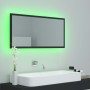 Espejo de baño LED acrílico gris brillo 90x8,5x37 cm de vidaXL, Tocadores de baño - Ref: Foro24-804934, Precio: 44,39 €, Desc...