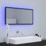 Espejo de baño LED acrílico gris brillo 90x8,5x37 cm de vidaXL, Tocadores de baño - Ref: Foro24-804934, Precio: 44,39 €, Desc...