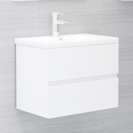 Glossy white engineered wood washbasin cabinet 60x38.5x45 cm by vidaXL, Bathroom furniture - Ref: Foro24-804743, Price: 65,17...