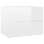 Mueble de lavabo madera ingeniería blanco brillo 60x38,5x45 cm de vidaXL, Muebles de baño - Ref: Foro24-804743, Precio: 65,17...