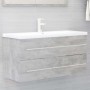 Armario para lavabo contrachapada gris hormigón 100x38,5x48 cm de vidaXL, Muebles de baño - Ref: Foro24-804723, Precio: 74,79...