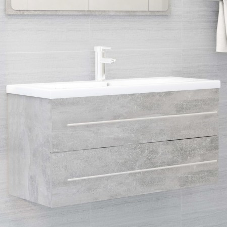 Armario para lavabo contrachapada gris hormigón 100x38,5x48 cm de vidaXL, Muebles de baño - Ref: Foro24-804723, Precio: 74,99...