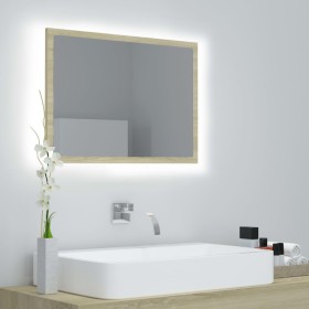 Sonoma oak acrylic bathroom mirror 60x8.5x37 cm by vidaXL, bathroom vanities - Ref: Foro24-804919, Price: 48,99 €, Discount: %