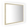 Sonoma oak acrylic bathroom mirror 60x8.5x37 cm by vidaXL, bathroom vanities - Ref: Foro24-804919, Price: 48,91 €, Discount: %