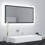 Espejo de baño LED acrílico gris brillo 90x8,5x37 cm de vidaXL, Tocadores de baño - Ref: Foro24-804939, Precio: 42,96 €, Desc...