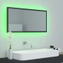 Espejo de baño LED acrílico gris brillo 90x8,5x37 cm de vidaXL, Tocadores de baño - Ref: Foro24-804939, Precio: 42,96 €, Desc...