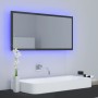 Espejo de baño LED acrílico gris brillo 90x8,5x37 cm de vidaXL, Tocadores de baño - Ref: Foro24-804939, Precio: 42,96 €, Desc...