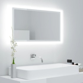 Espejo de baño acrílico blanco brillo 80x8,5x37 cm de vidaXL, Tocadores de baño - Ref: Foro24-804929, Precio: 39,65 €, Descue...