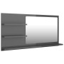 Bathroom mirror in glossy gray plywood 90x10.5x45 cm by vidaXL, bathroom vanities - Ref: Foro24-805023, Price: 36,40 €, Disco...