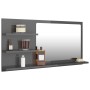 Bathroom mirror in glossy gray plywood 90x10.5x45 cm by vidaXL, bathroom vanities - Ref: Foro24-805023, Price: 36,40 €, Disco...