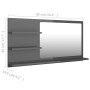 Bathroom mirror in glossy gray plywood 90x10.5x45 cm by vidaXL, bathroom vanities - Ref: Foro24-805023, Price: 36,40 €, Disco...