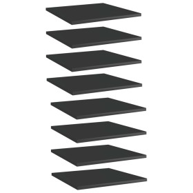 Shelf shelf 8 units glossy black plywood 40x40x1.5cm by vidaXL, Shelves - Ref: Foro24-805183, Price: 42,89 €, Discount: %